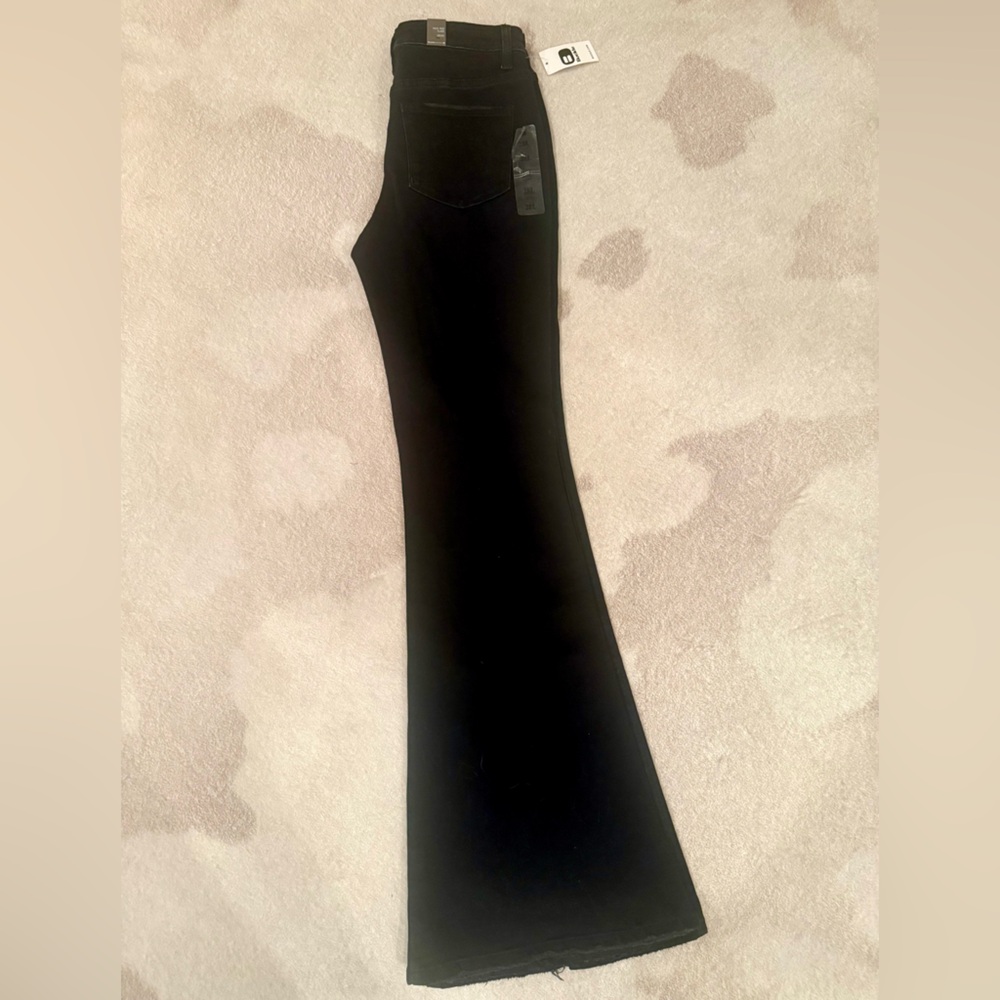 Flying monkey black flare jeans with stitch detailing